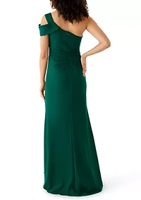 Women's Stretch Crepe One Shoulder Dress