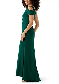 Women's Stretch Crepe One Shoulder Dress