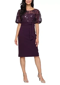 Women's Short Stretch Crepe Sheath Dress