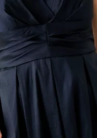 Women's Sleeveless Long Stretch Taffeta Dress