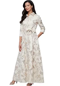 Women's Long Jacquard Ballgown