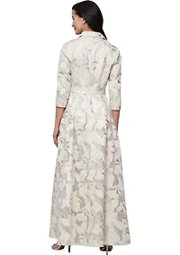 Women's Long Jacquard Ballgown