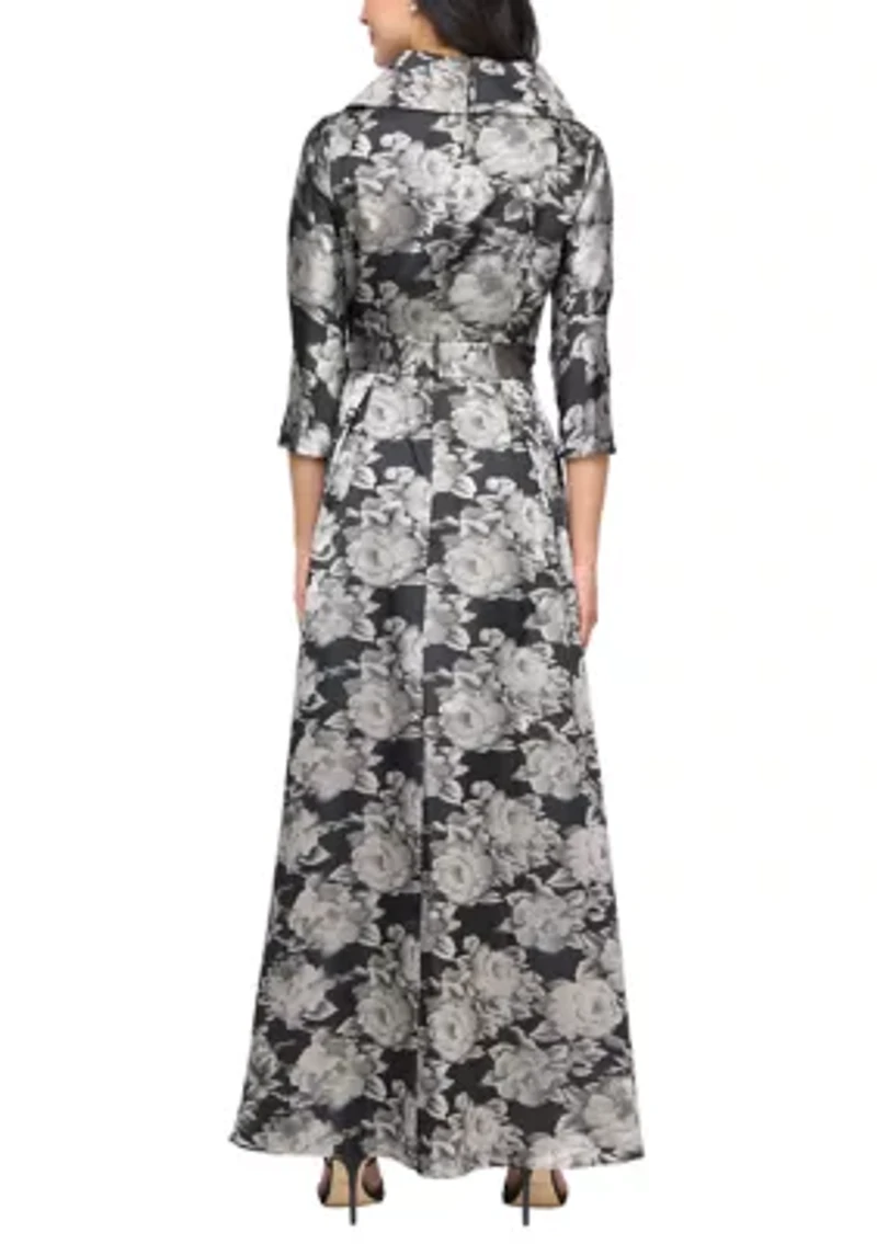 Women's Long Printed Jacquard Shirt Dress