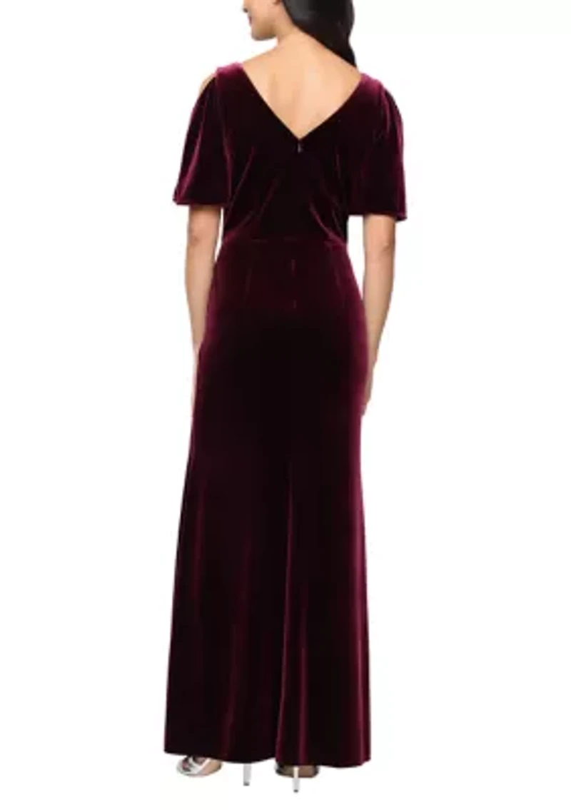 Women's Long Stretch Velvet Mermaid Dress