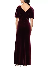 Women's Long Stretch Velvet Mermaid Dress
