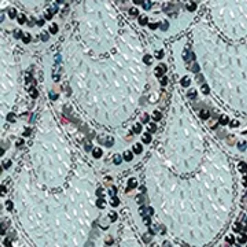 Women's Sleeveless Long Patterned Sequin Dress