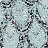 Women's Sleeveless Long Patterned Sequin Dress