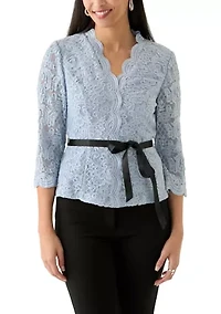 Women's Lace Bow Top