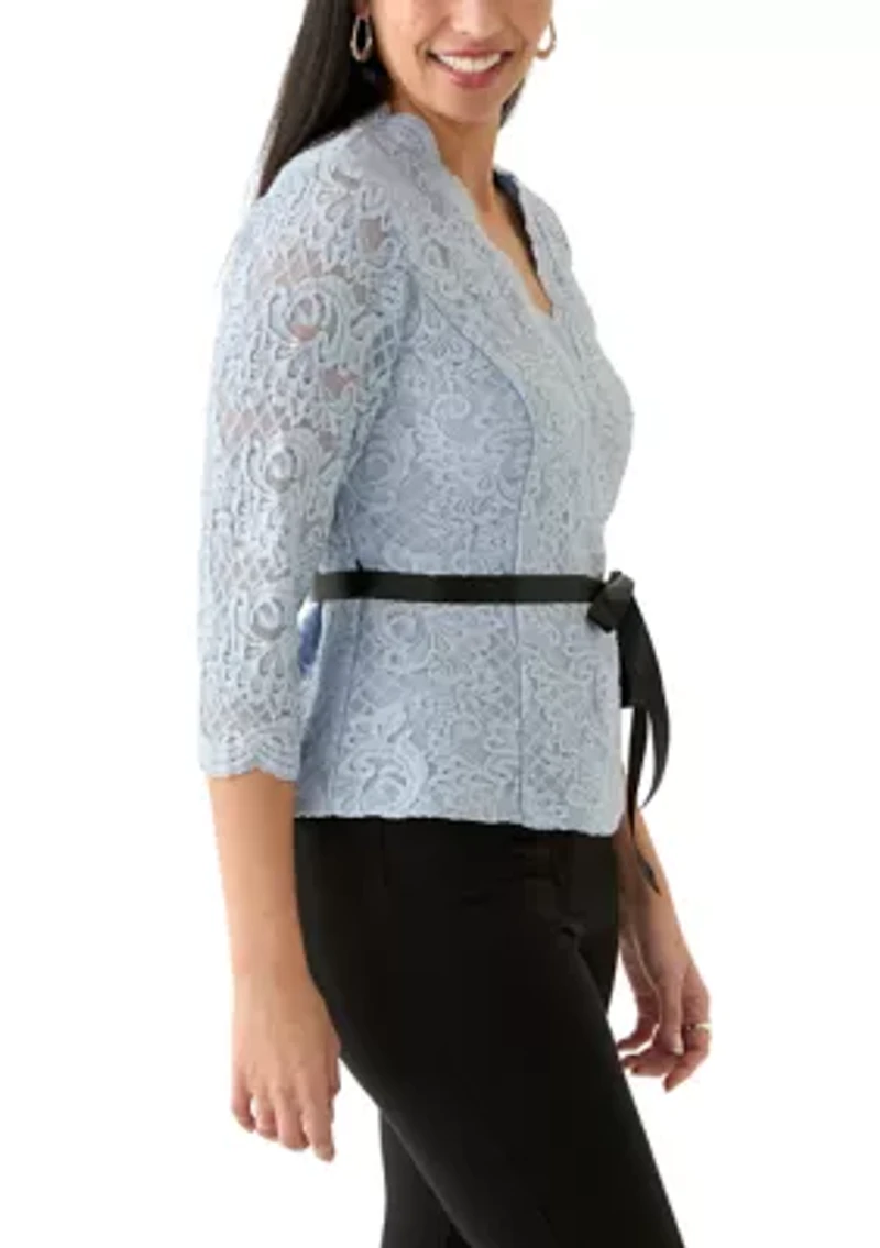 Women's Lace Bow Top