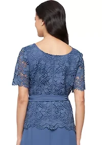 Women's Short Sleeve Lace Blouse