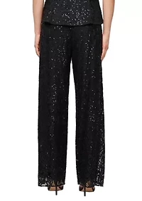 Women's Sequin Lace Wide Leg Pants
