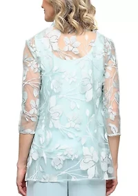 Women's Embroidered Chiffon Blouse