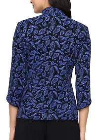 Women's Printed Glitter Knit Twinset Top