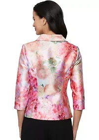 Women's 3/4 Sleeve Printed Mikado Twinset