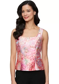 Women's 3/4 Sleeve Printed Mikado Twinset