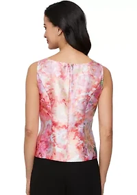 Women's 3/4 Sleeve Printed Mikado Twinset