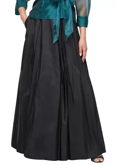 Long A-Line Taffeta Skirt