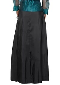 Long A-Line Taffeta Skirt