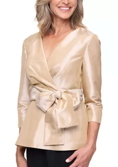 Women's 3/4 Sleeve Washer Taffeta Blouse