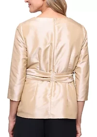 Women's 3/4 Sleeve Washer Taffeta Blouse