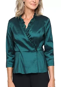 Women's 3/4 Sleeve Stretch Taffeta Blouse