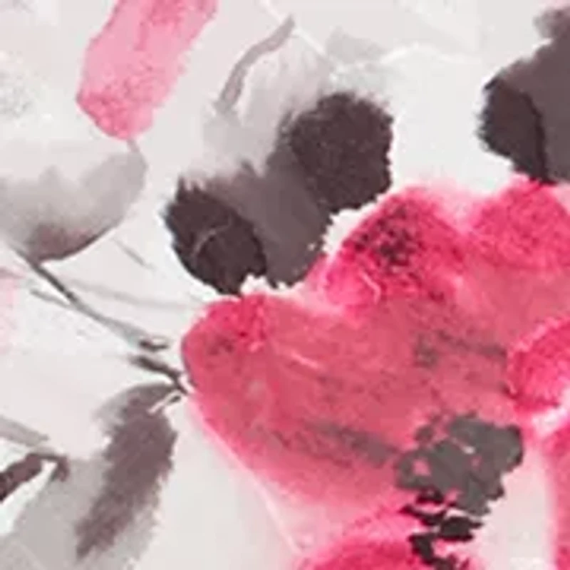 Women's 3/4 Sleeve Printed Chiffon Burnout Blouse