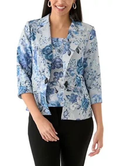 Women's Floral Printed 2Fer Top