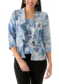 Women's Floral Printed 2Fer Top
