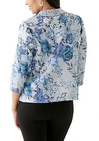 Women's Floral Printed 2Fer Top