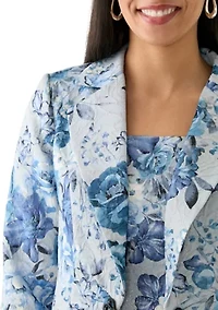 Women's Floral Printed 2Fer Top