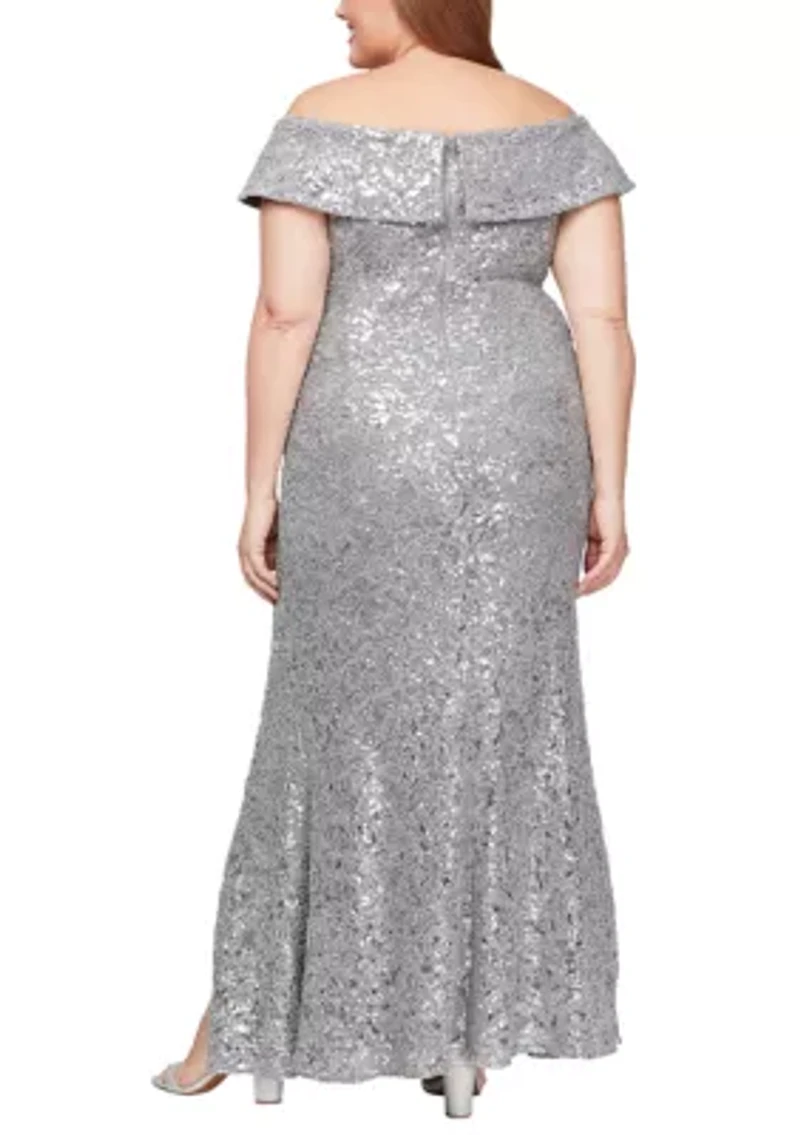 Plus Long Off the Shoulder Dress