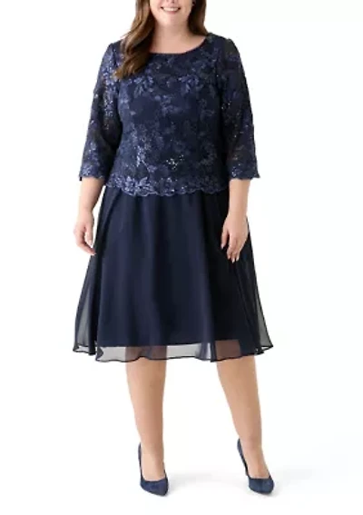 Women's Tea Length Mock Dress