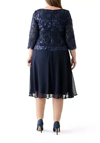 Women's Tea Length Mock Dress