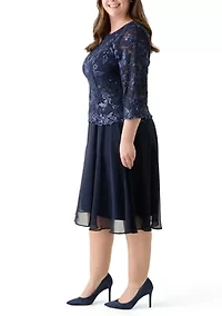 Women's Tea Length Mock Dress
