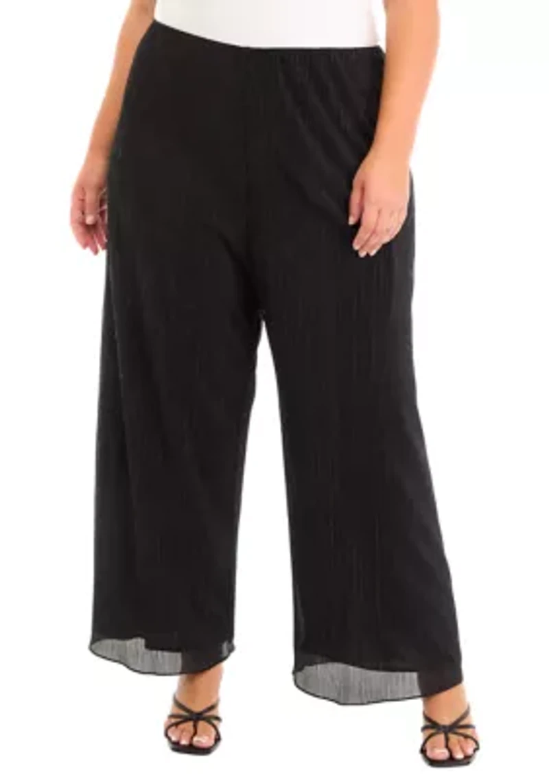 Plus Solid Straight Pants