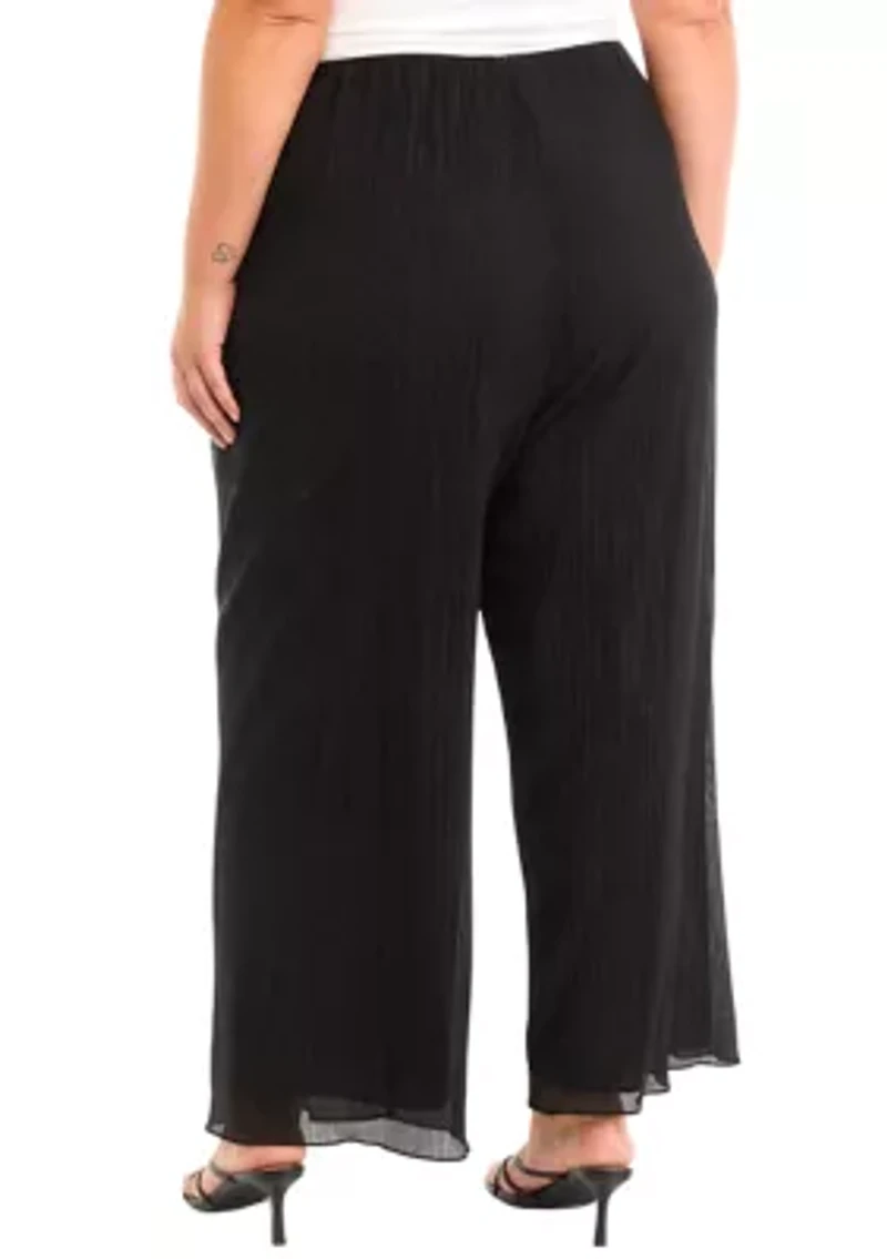 Plus Solid Straight Pants