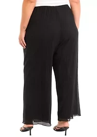 Plus Solid Straight Pants