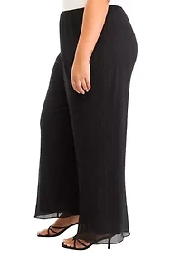Plus Solid Straight Pants