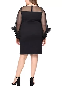Plus Short Stretch Crepe Sheath Dress