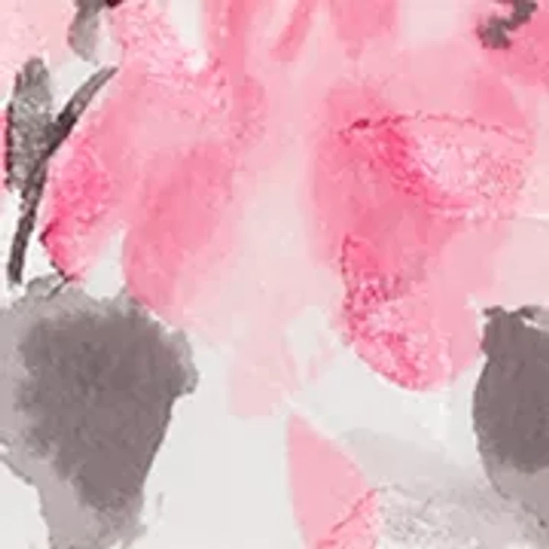 Plus 3/4 Sleeve Printed Chiffon Burnout Blouse