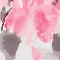 Plus 3/4 Sleeve Printed Chiffon Burnout Blouse