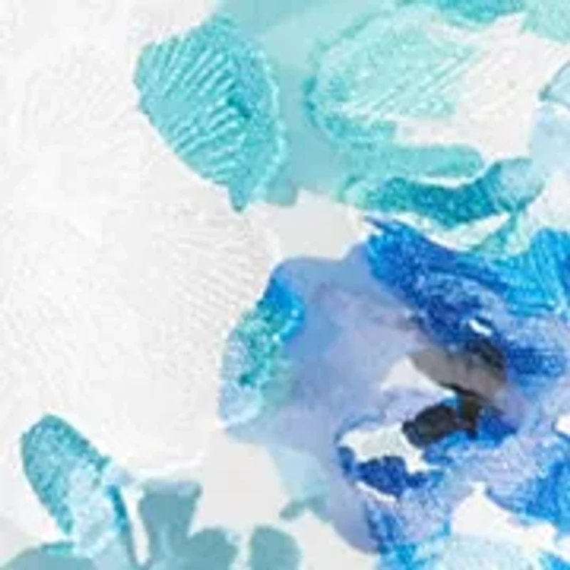 Plus 3/4 Sleeve Printed Chiffon Burnout Blouse