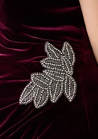 Plus Long Off the Shoulder Fit and Flare Gown