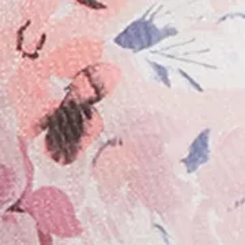 Plus 3/4 Sleeve Printed Organza Blouse