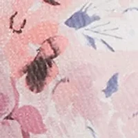 Plus 3/4 Sleeve Printed Organza Blouse