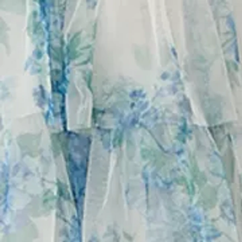 Women's Sleeveless Printed Ruffle Tiered Maxi Dress