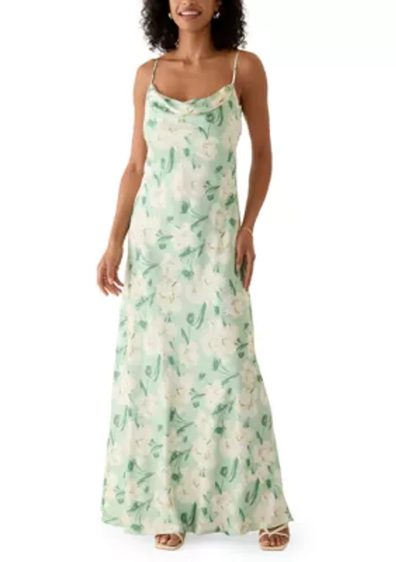 Women's Sleeveless Floral Printed Gown