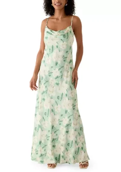Women's Sleeveless Floral Printed Gown