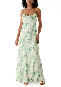 Women's Sleeveless Floral Printed Gown