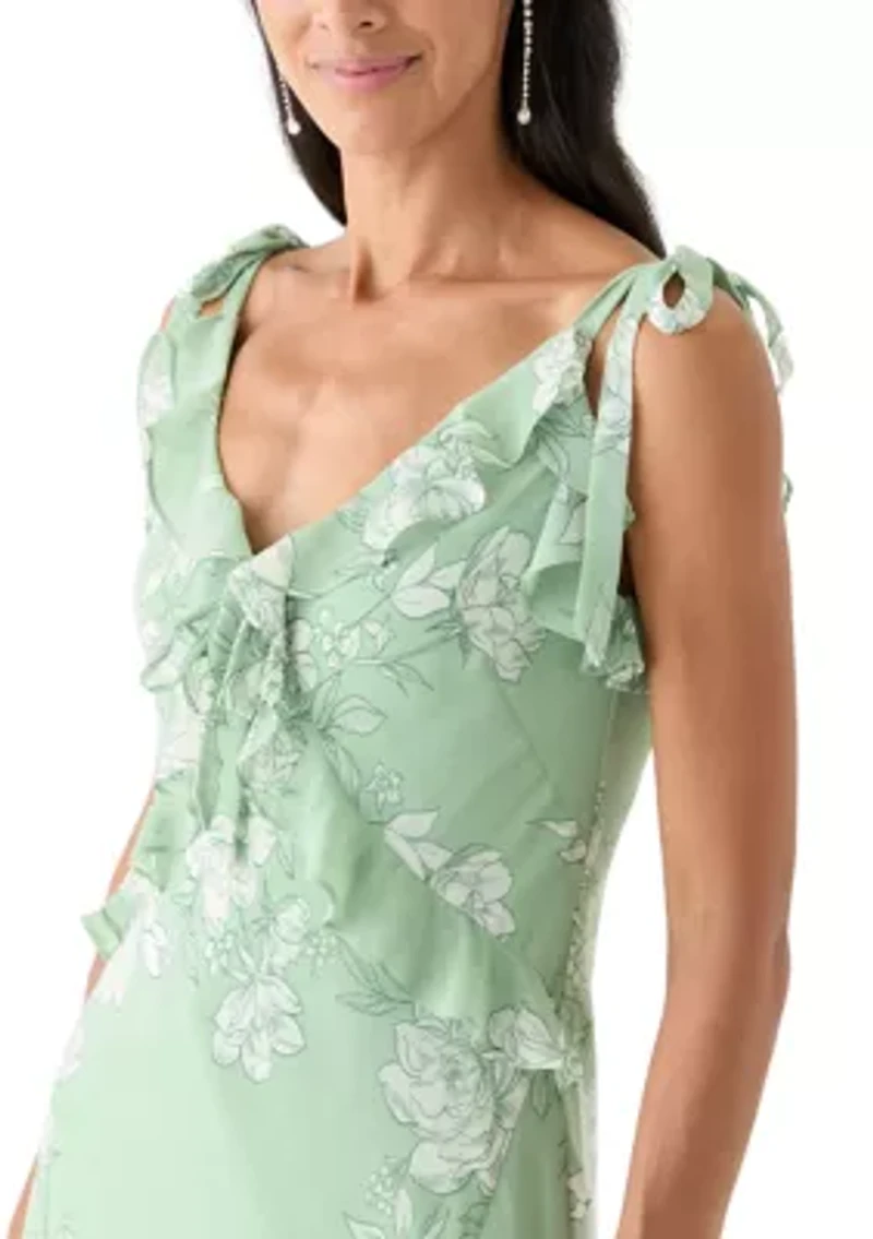 Women's Sleeveless Floral Printed Maxi Dress